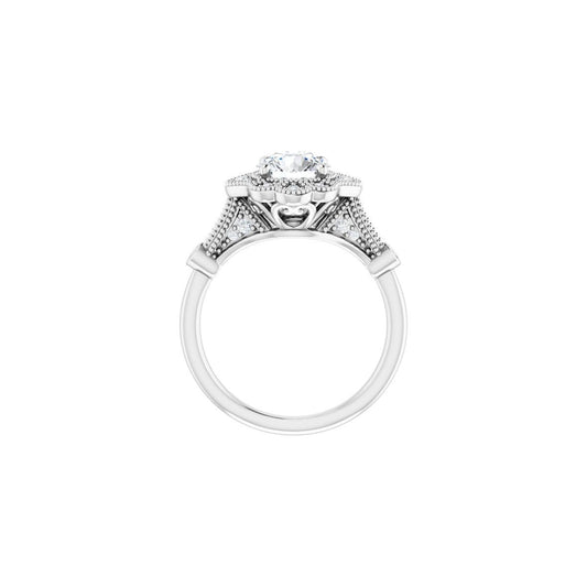 Round Halo-Style Engagement Ring Semi-Mount - gallery - Series 123884