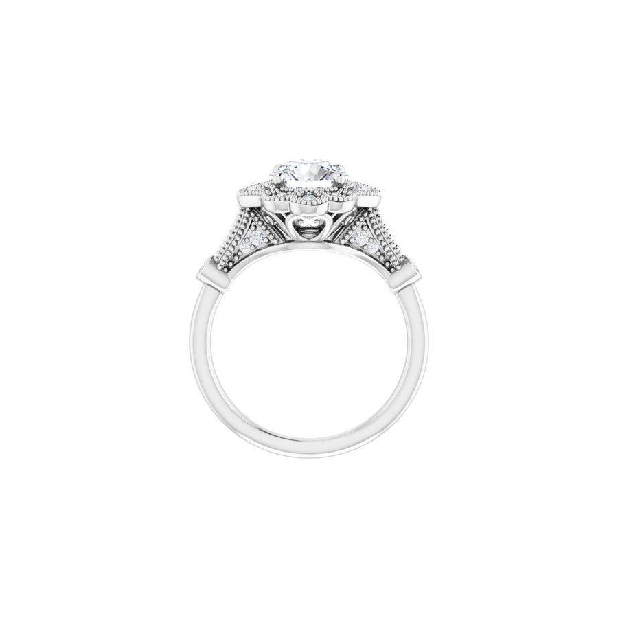 Round Halo-Style Engagement Ring Semi-Mount - gallery - Series 123884