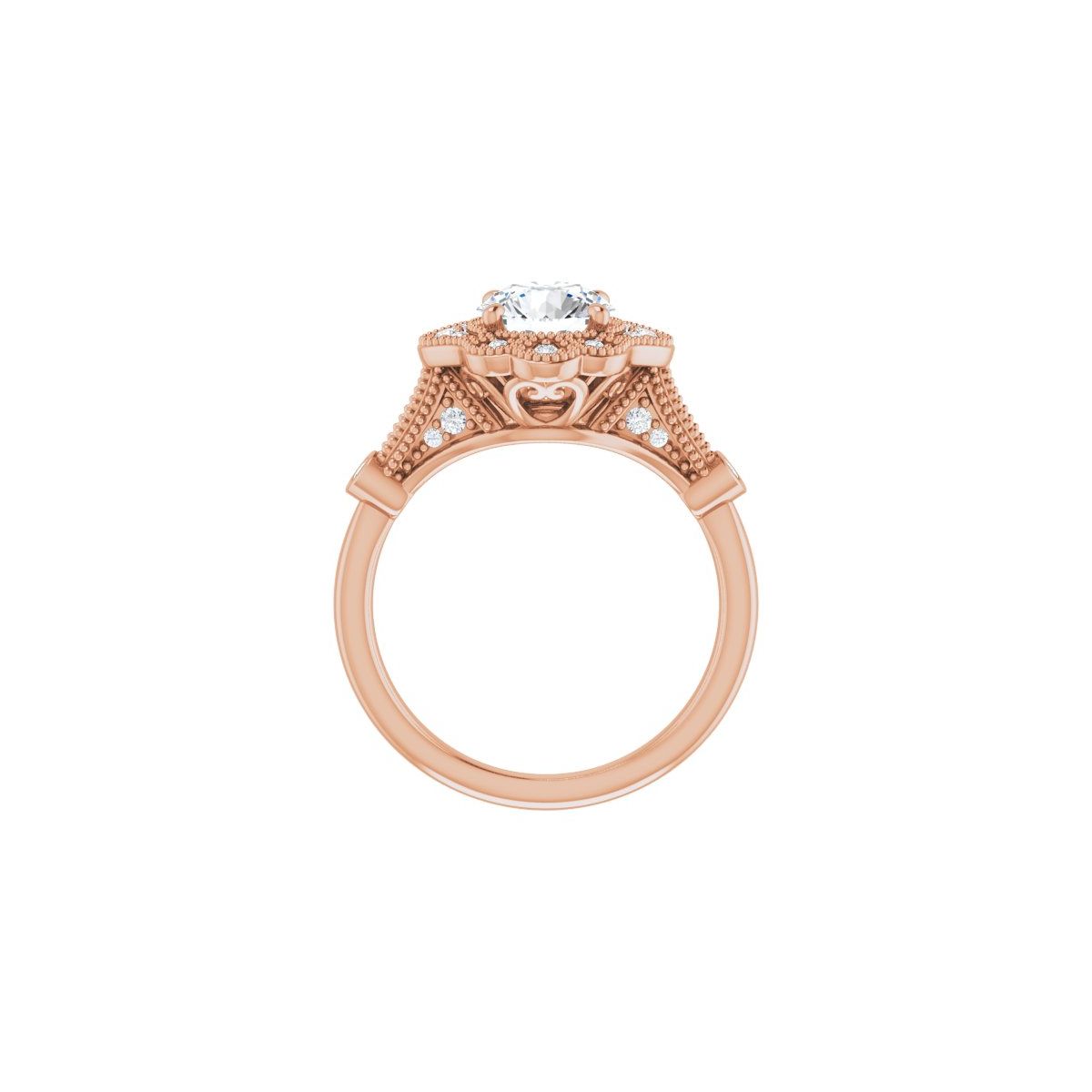Round Halo-Style Engagement Ring Semi-Mount - gallery - Series 123884