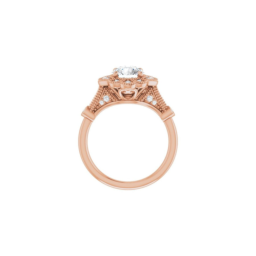 Round Halo-Style Engagement Ring Semi-Mount - gallery - Series 123884