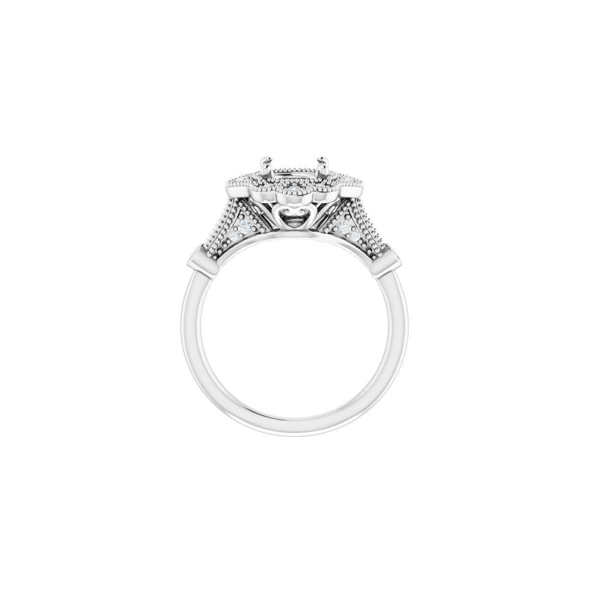 Round Halo-Style Engagement Ring Semi-Mount - gallery - Series 123884