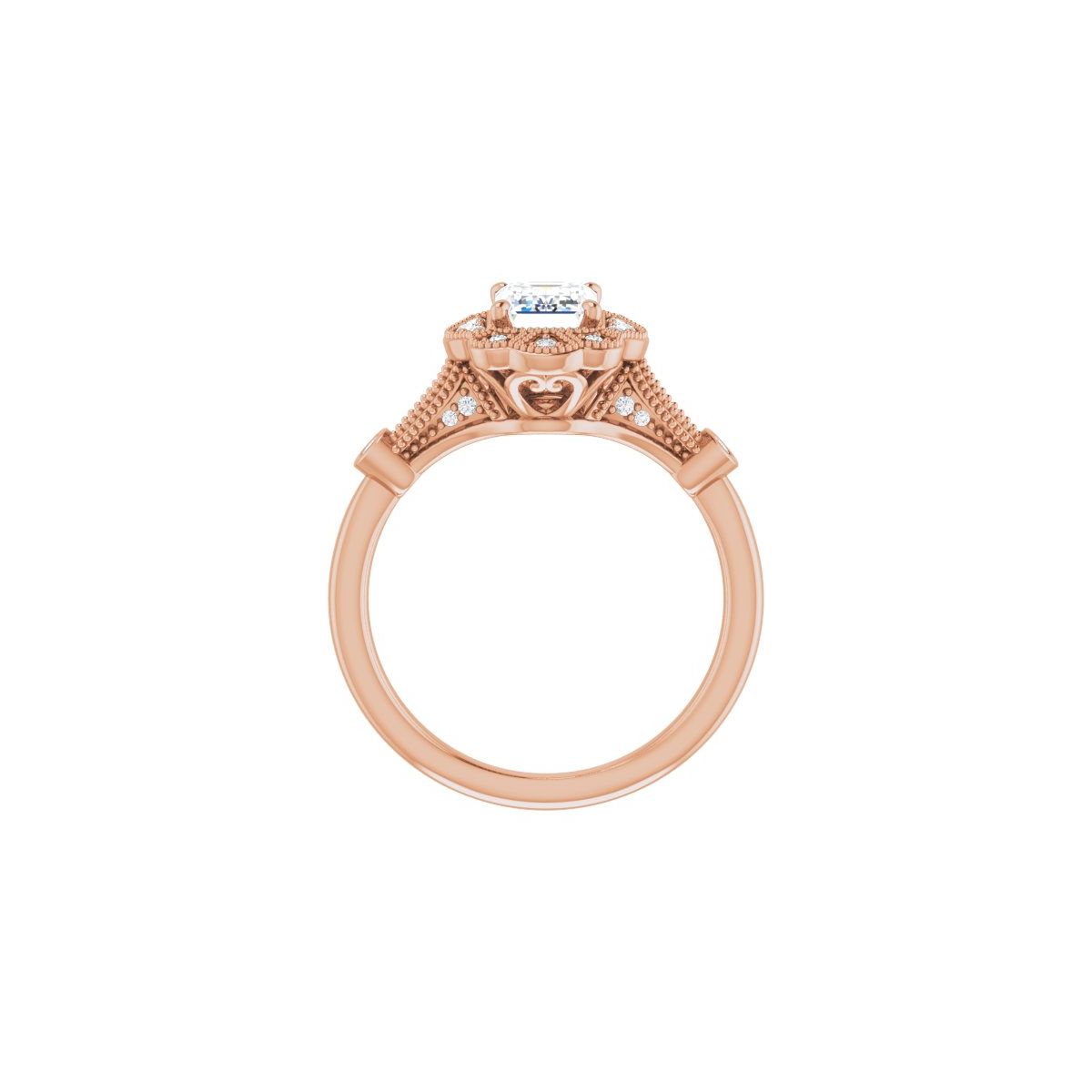 Emerald Halo-Style Engagement Ring Semi-Mount - gallery - Series 123884