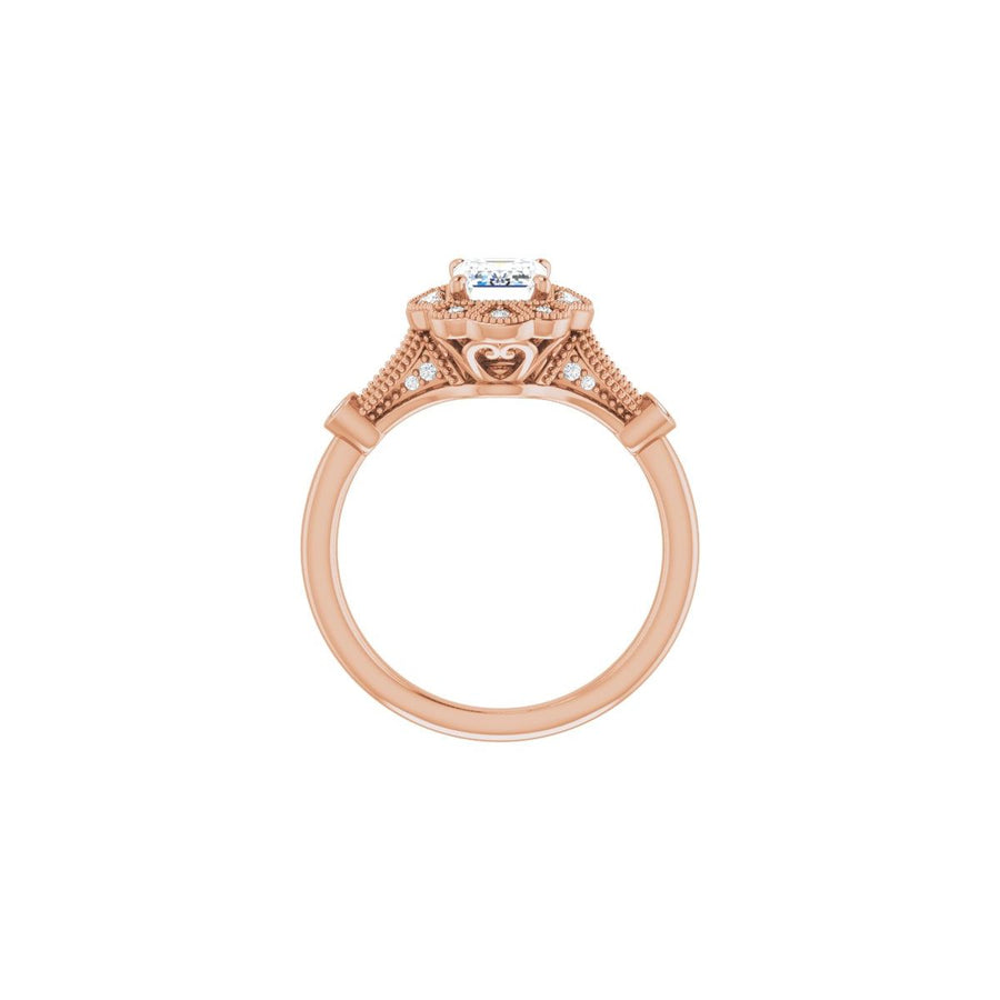 Emerald Halo-Style Engagement Ring Semi-Mount - gallery - Series 123884