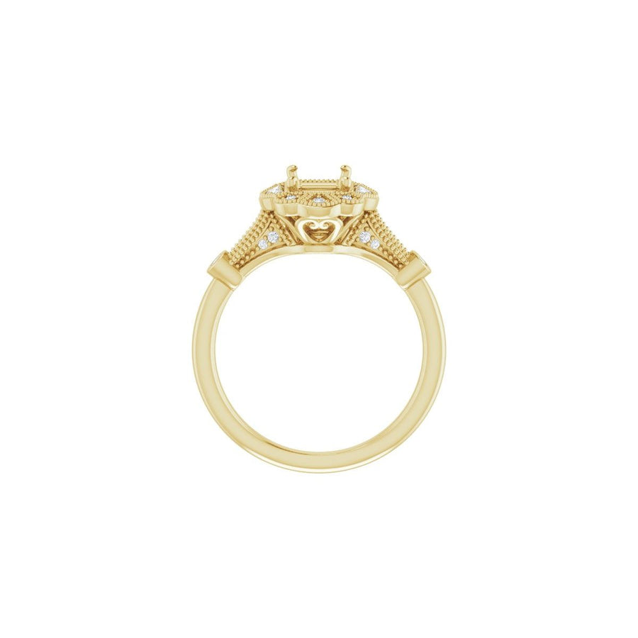 Emerald Halo-Style Engagement Ring Semi-Mount - gallery - Series 123884