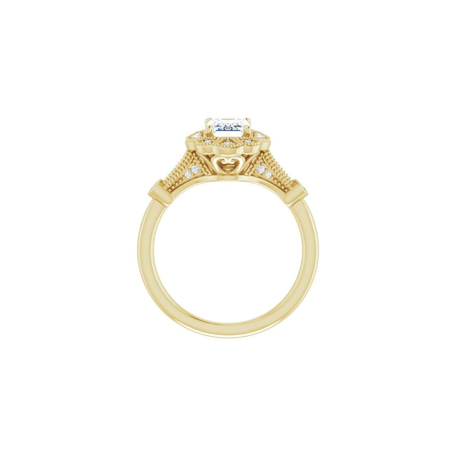 Emerald Halo-Style Engagement Ring Semi-Mount - gallery - Series 123884
