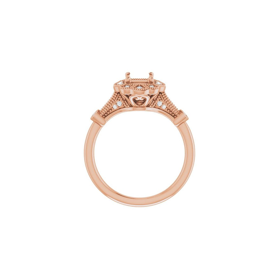 Emerald Halo-Style Engagement Ring Semi-Mount - gallery - Series 123884