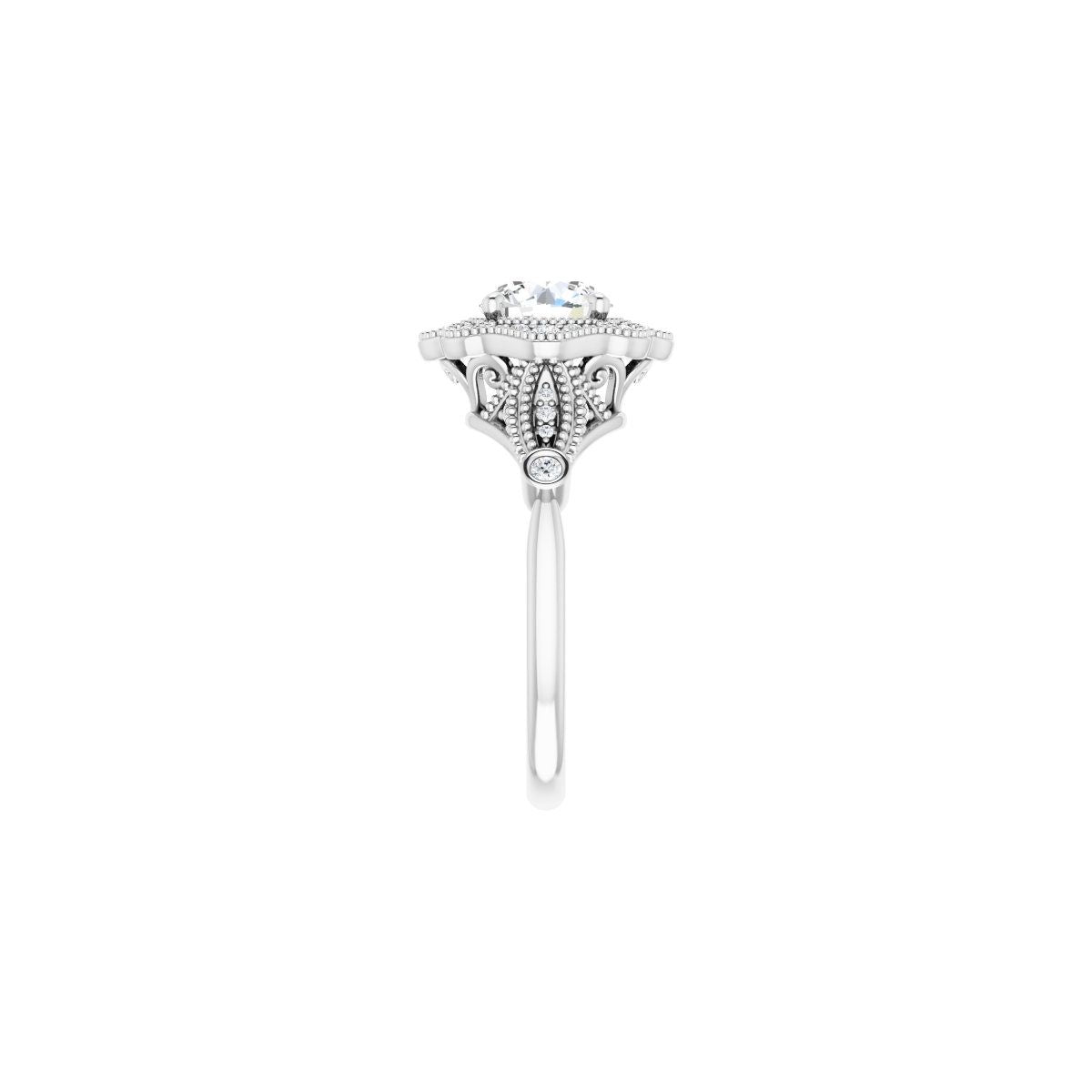 Round Halo-Style Engagement Ring Semi-Mount - gallery - Series 123884