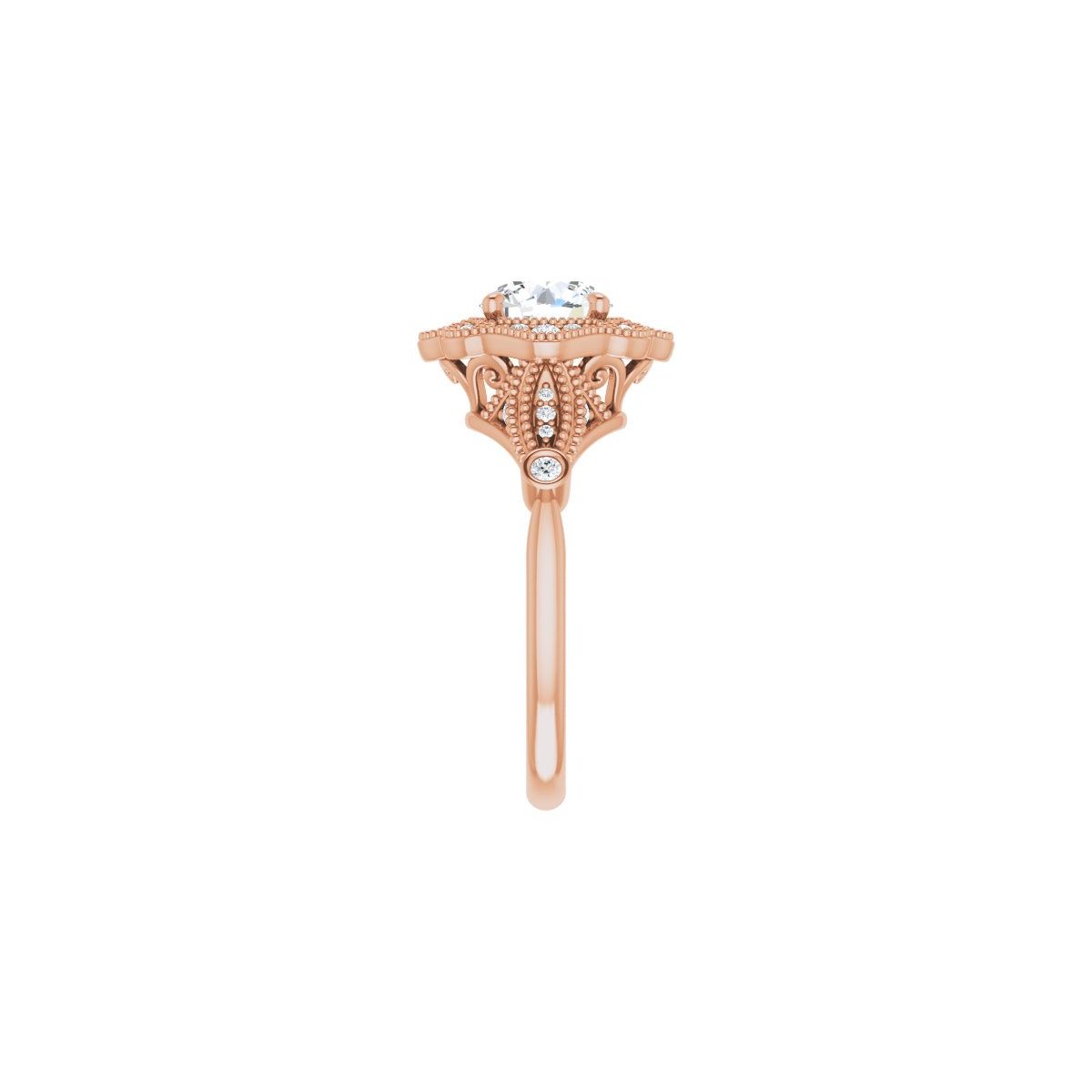 Round Halo-Style Engagement Ring Semi-Mount - gallery - Series 123884