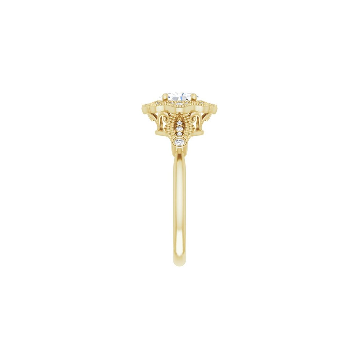 Oval Halo-Style Engagement Ring Semi-Mount - gallery - Series 123884