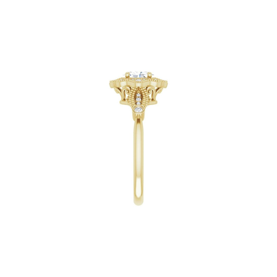 Oval Halo-Style Engagement Ring Semi-Mount - gallery - Series 123884