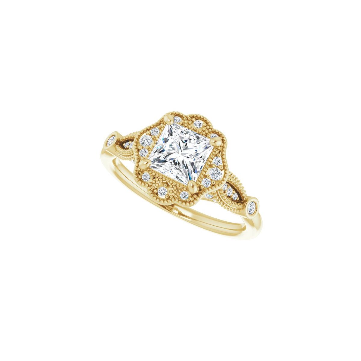 Square Halo-Style Engagement Ring Semi-Mount - gallery - Series 123884