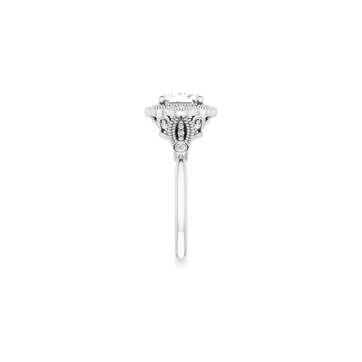 Square Halo-Style Engagement Ring Semi-Mount - gallery - Series 123884