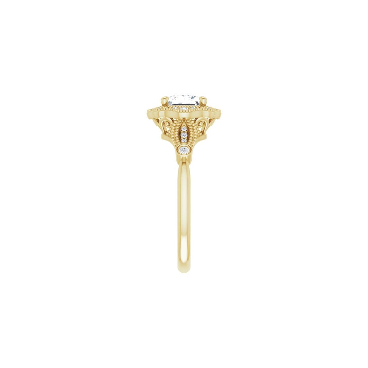 Square Halo-Style Engagement Ring Semi-Mount - gallery - Series 123884