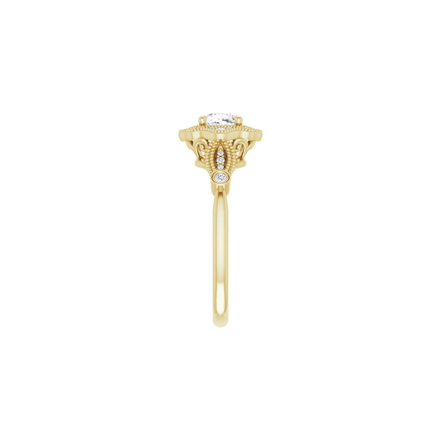 Cushion Halo-Style Engagement Ring Semi-Mount - gallery - Series 123884
