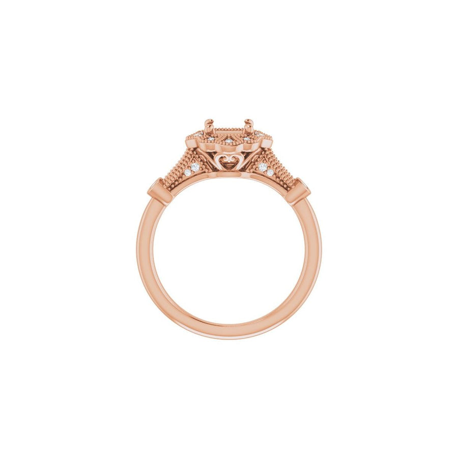 Asscher Halo-Style Engagement Ring Semi-Mount - gallery - Series 123884