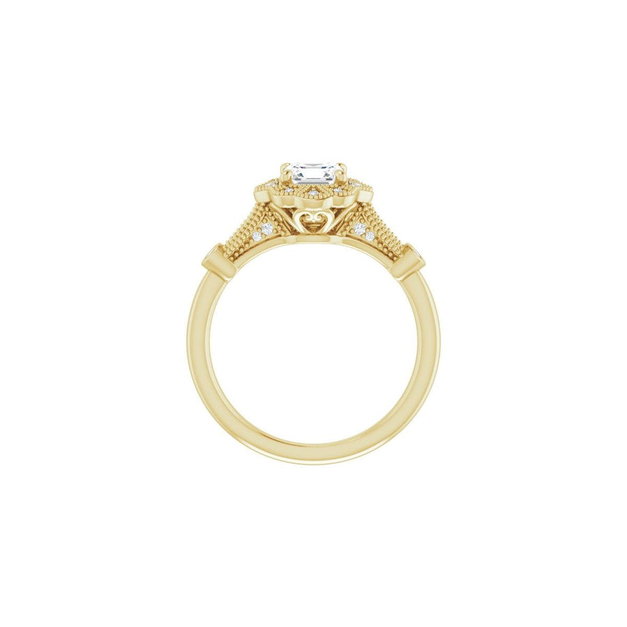 Asscher Halo-Style Engagement Ring Semi-Mount - gallery - Series 123884