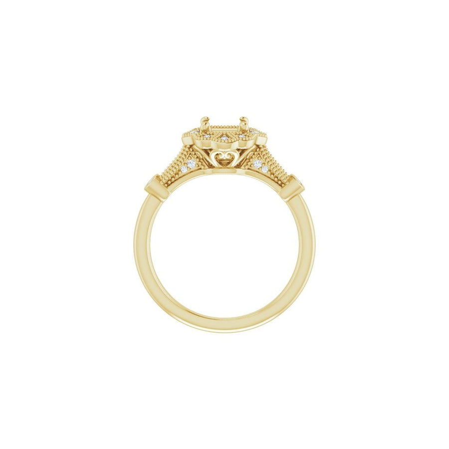 Asscher Halo-Style Engagement Ring Semi-Mount - gallery - Series 123884