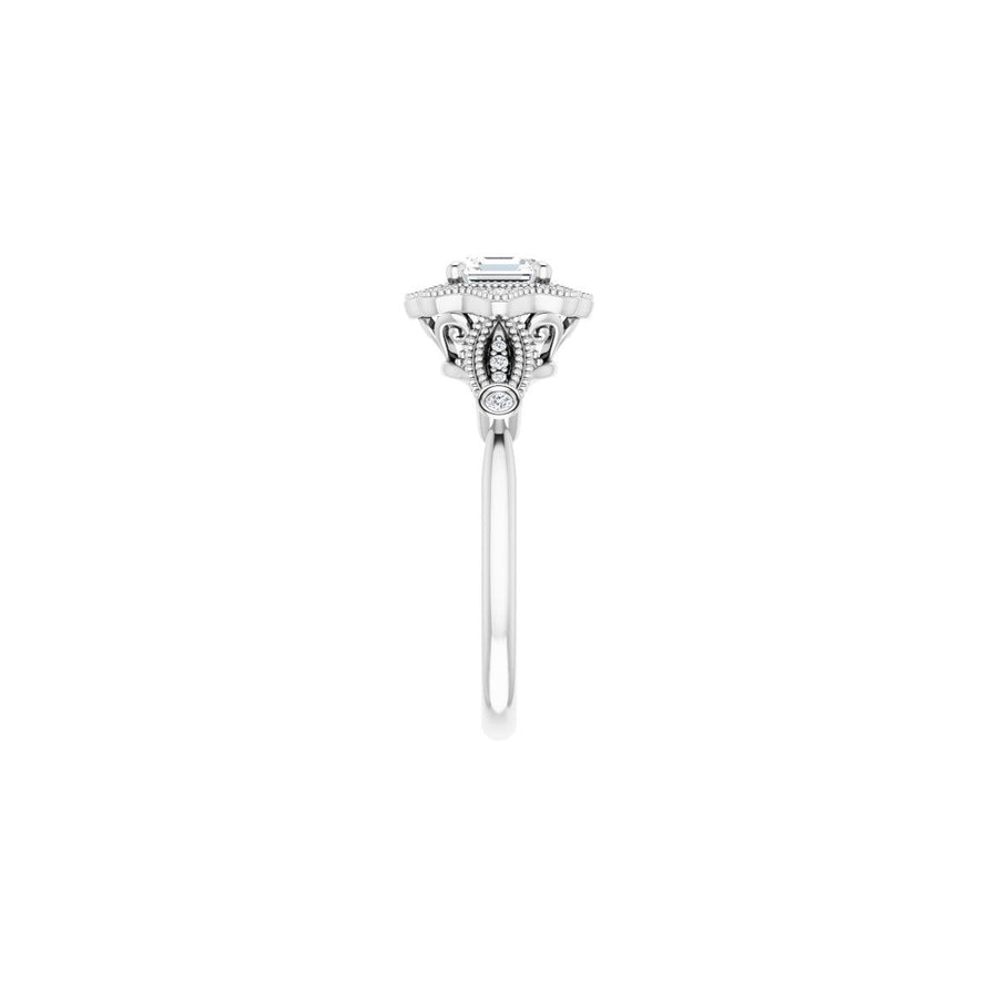 Asscher Halo-Style Engagement Ring Semi-Mount - gallery - Series 123884