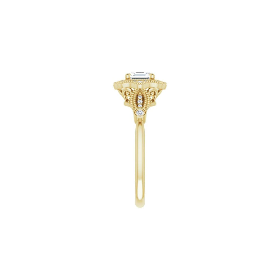Asscher Halo-Style Engagement Ring Semi-Mount - gallery - Series 123884