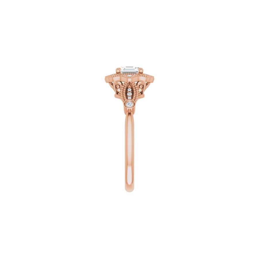 Asscher Halo-Style Engagement Ring Semi-Mount - gallery - Series 123884