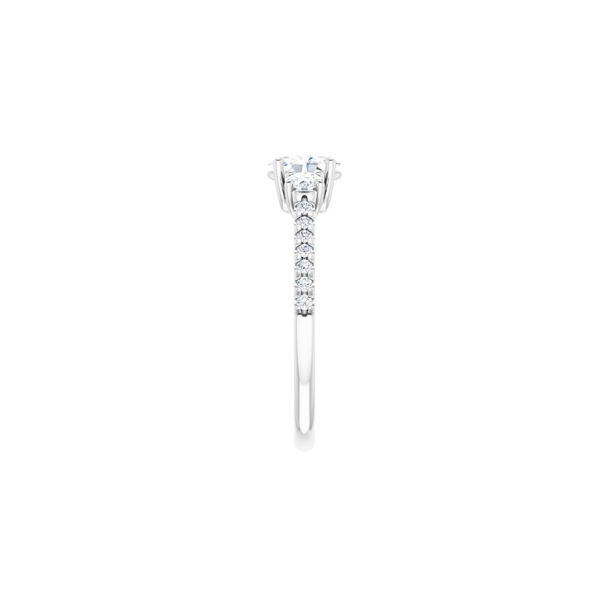 Oval Accented Three-Stone Engagement Ring Semi-Mount - gallery - Series 123960