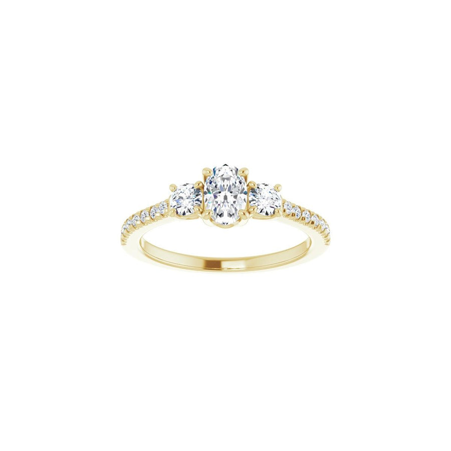 Oval Accented Three-Stone Engagement Ring Semi-Mount - gallery - Series 123960