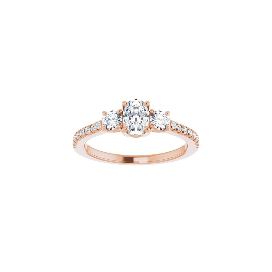 Oval Accented Three-Stone Engagement Ring Semi-Mount - gallery - Series 123960