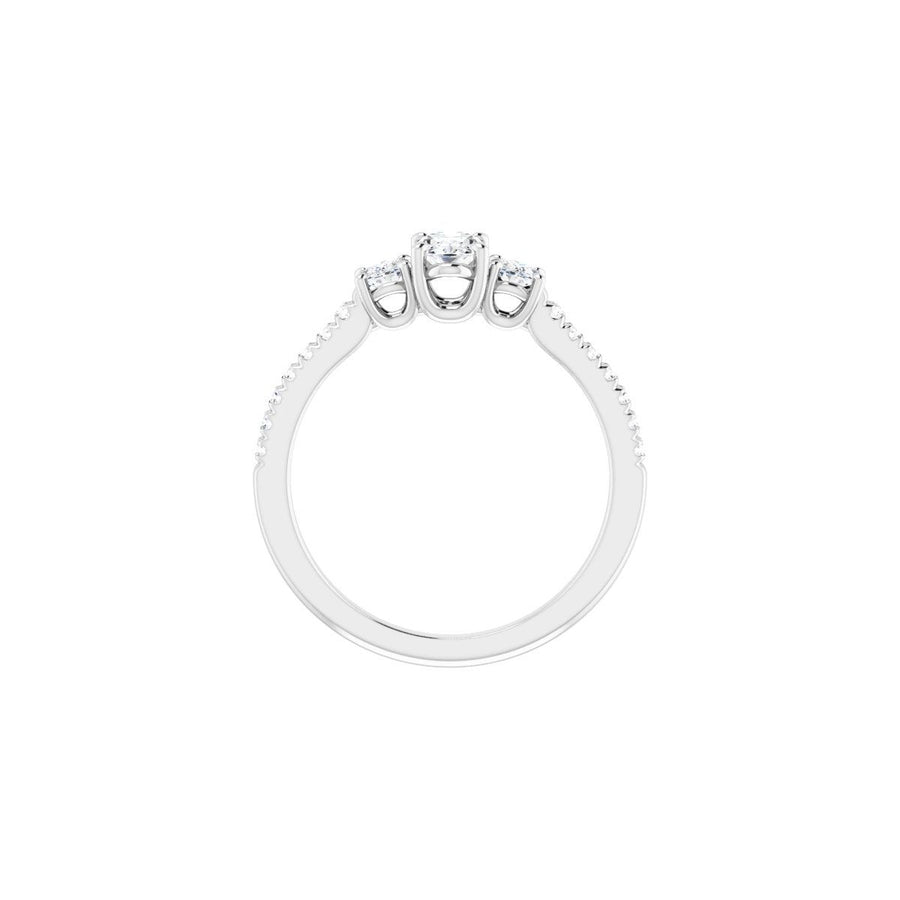 Oval Accented Three-Stone Engagement Ring Semi-Mount - gallery - Series 123960