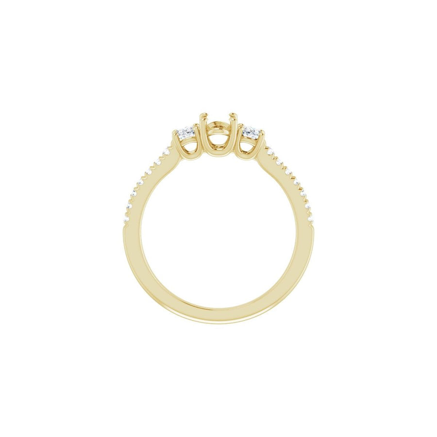 Oval Accented Three-Stone Engagement Ring Semi-Mount - gallery - Series 123960