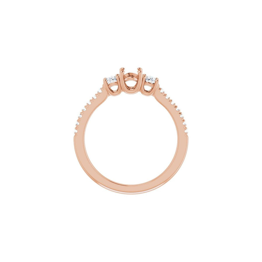 Oval Accented Three-Stone Engagement Ring Semi-Mount - gallery - Series 123960