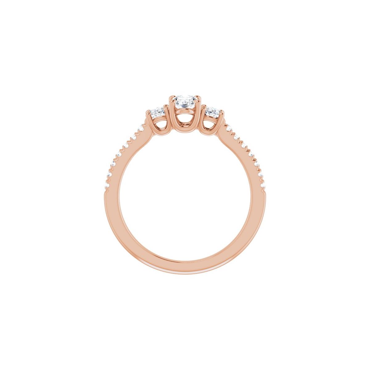 Oval Accented Three-Stone Engagement Ring Semi-Mount - gallery - Series 123960