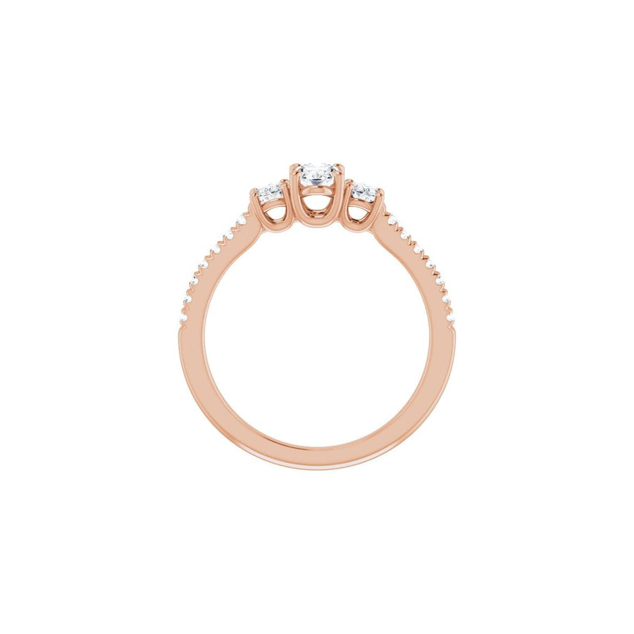 Oval Accented Three-Stone Engagement Ring Semi-Mount - gallery - Series 123960