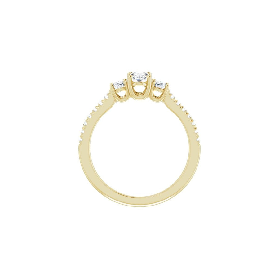 Oval Accented Three-Stone Engagement Ring Semi-Mount - gallery - Series 123960