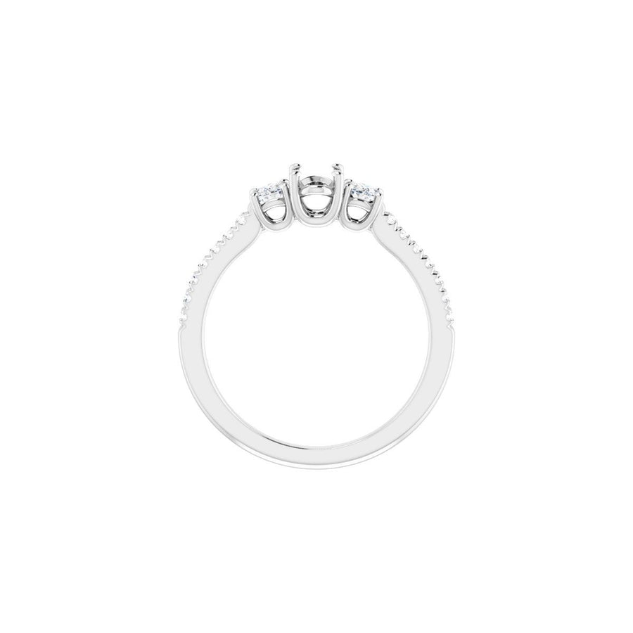 Oval Accented Three-Stone Engagement Ring Semi-Mount - gallery - Series 123960