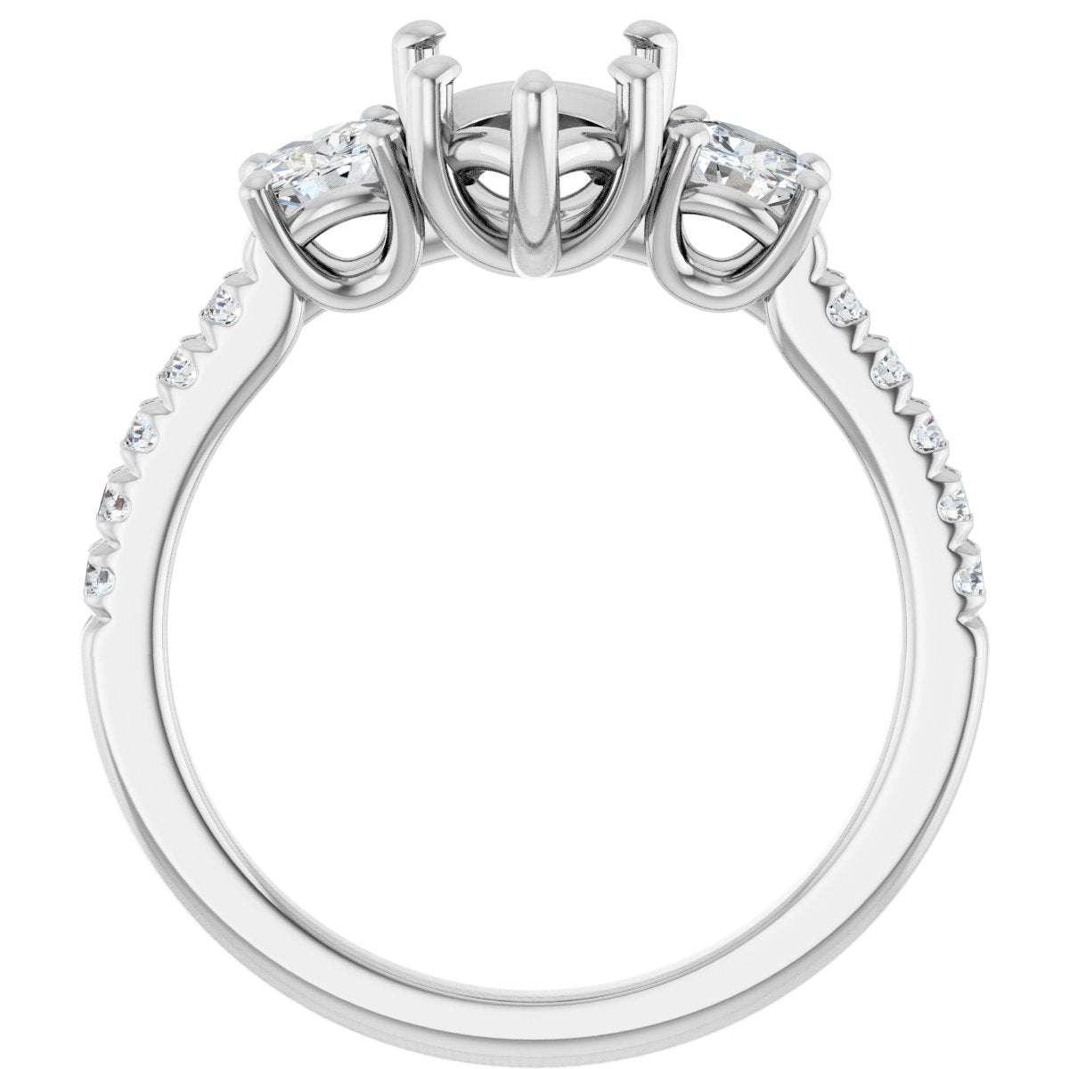 Pear Accented Three-Stone Engagement Ring Semi-Mount - gallery - Series 123960