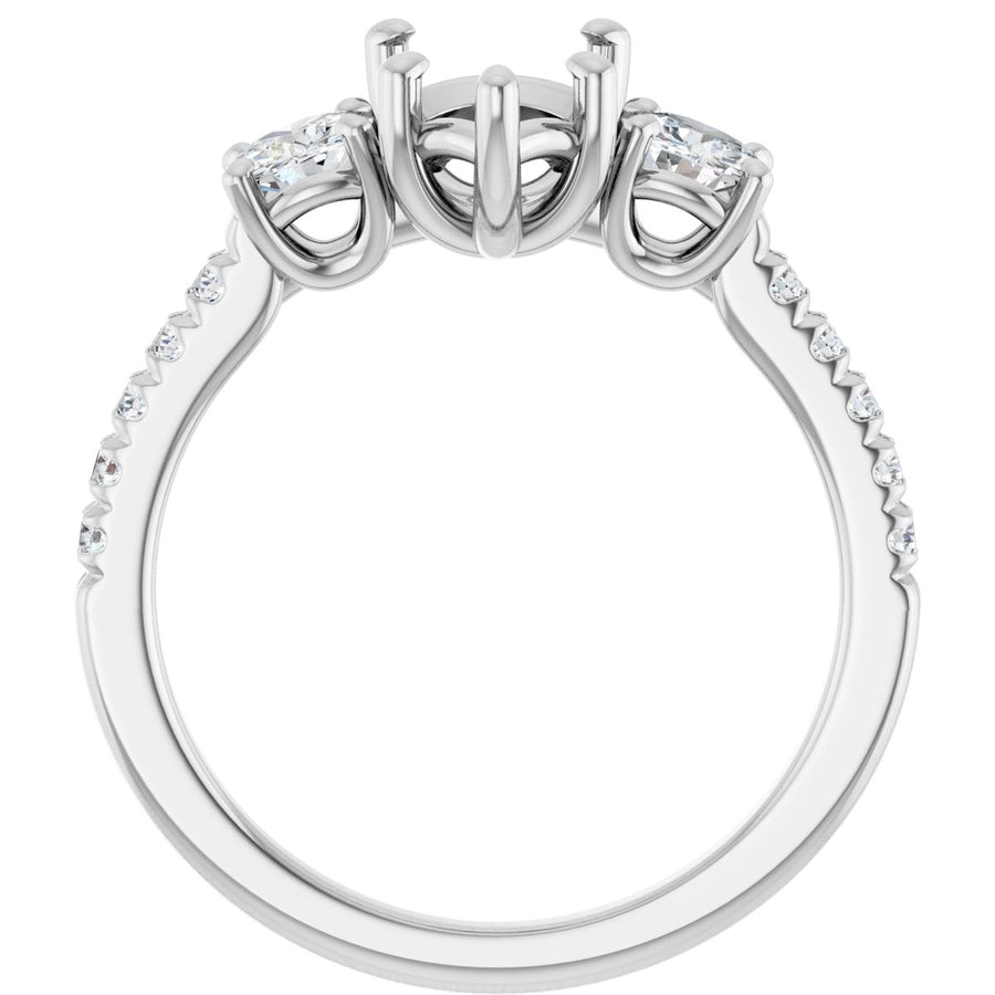 Pear Accented Three-Stone Engagement Ring Semi-Mount - gallery - Series 123960
