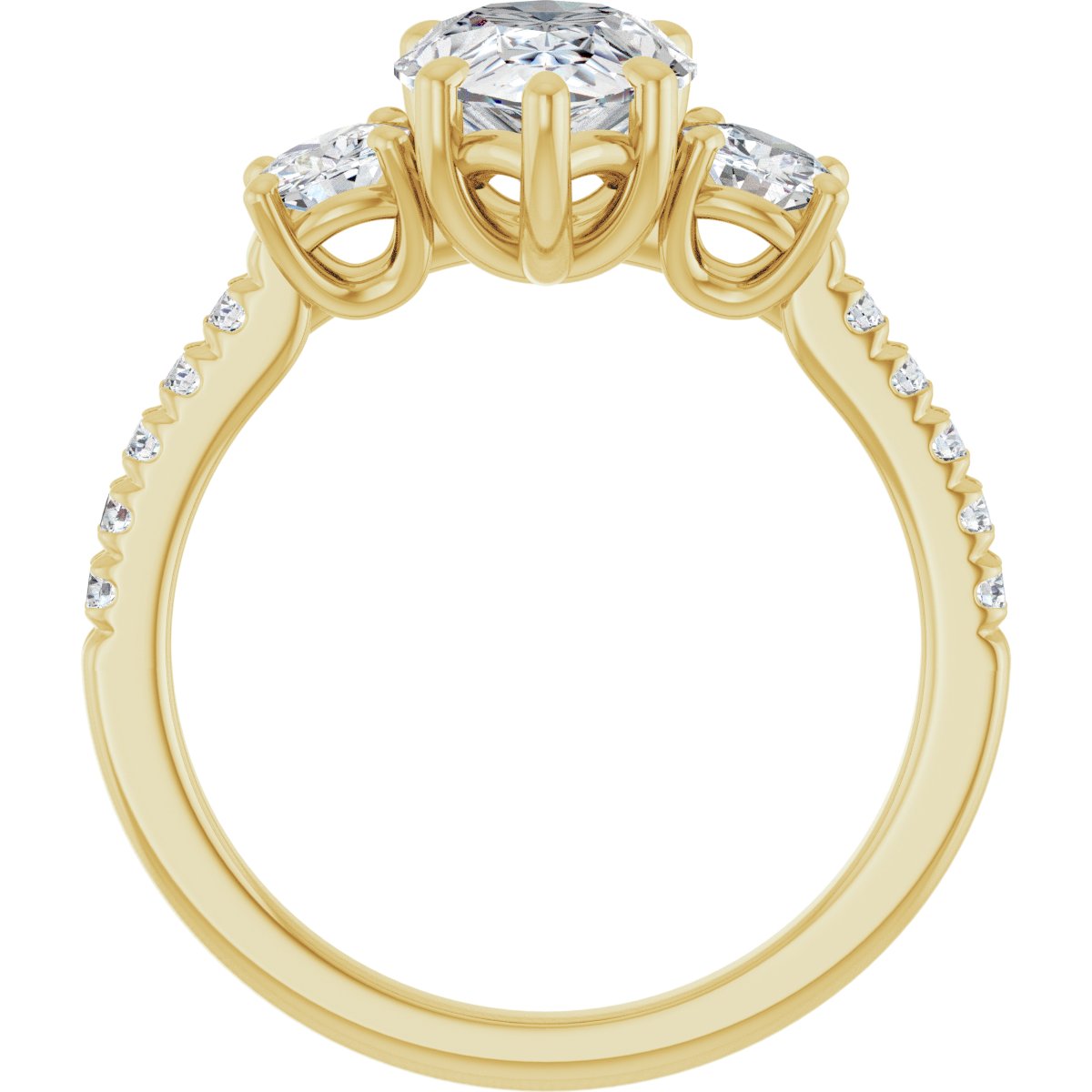 Pear Accented Three-Stone Engagement Ring Semi-Mount - gallery - Series 123960