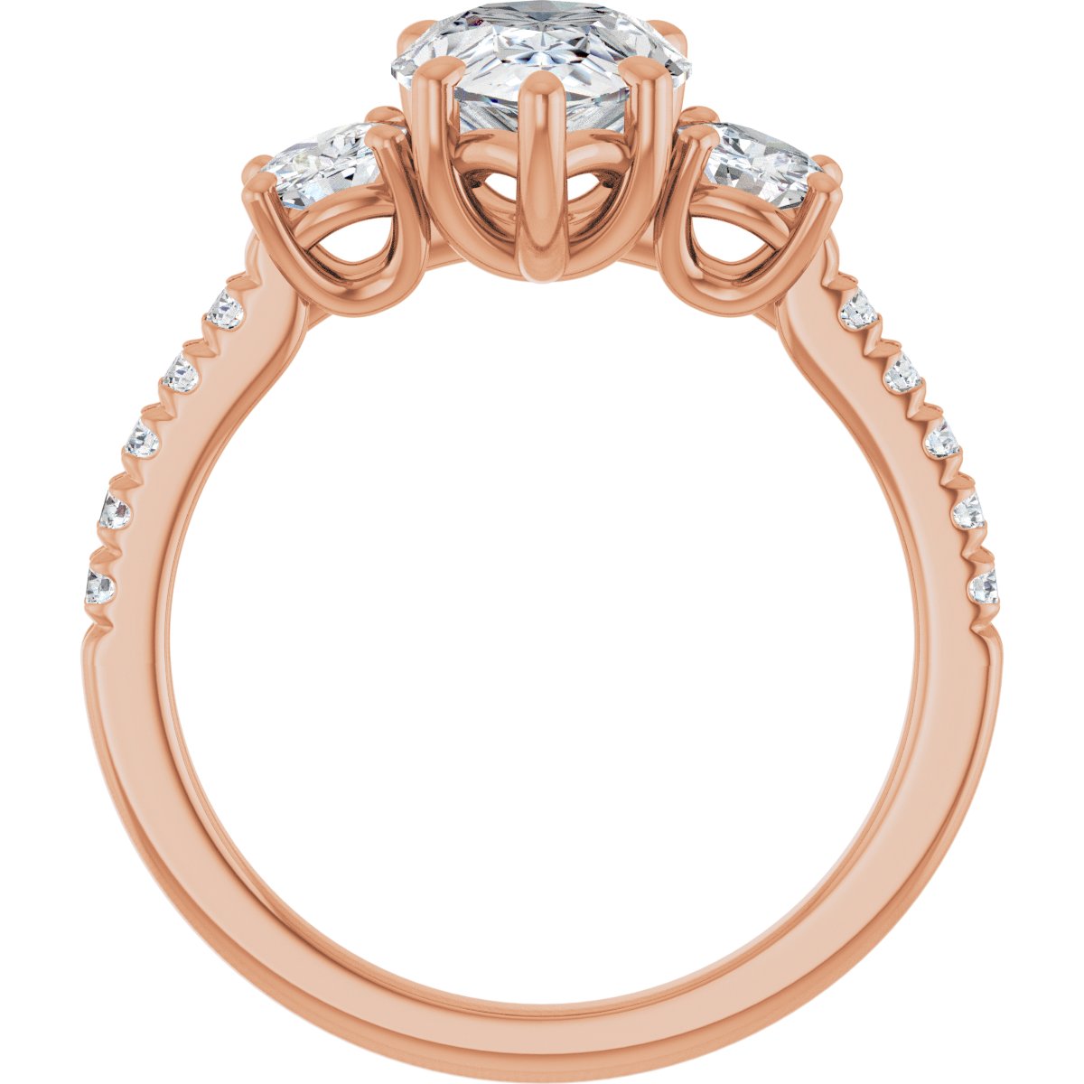 Pear Accented Three-Stone Engagement Ring Semi-Mount - gallery - Series 123960