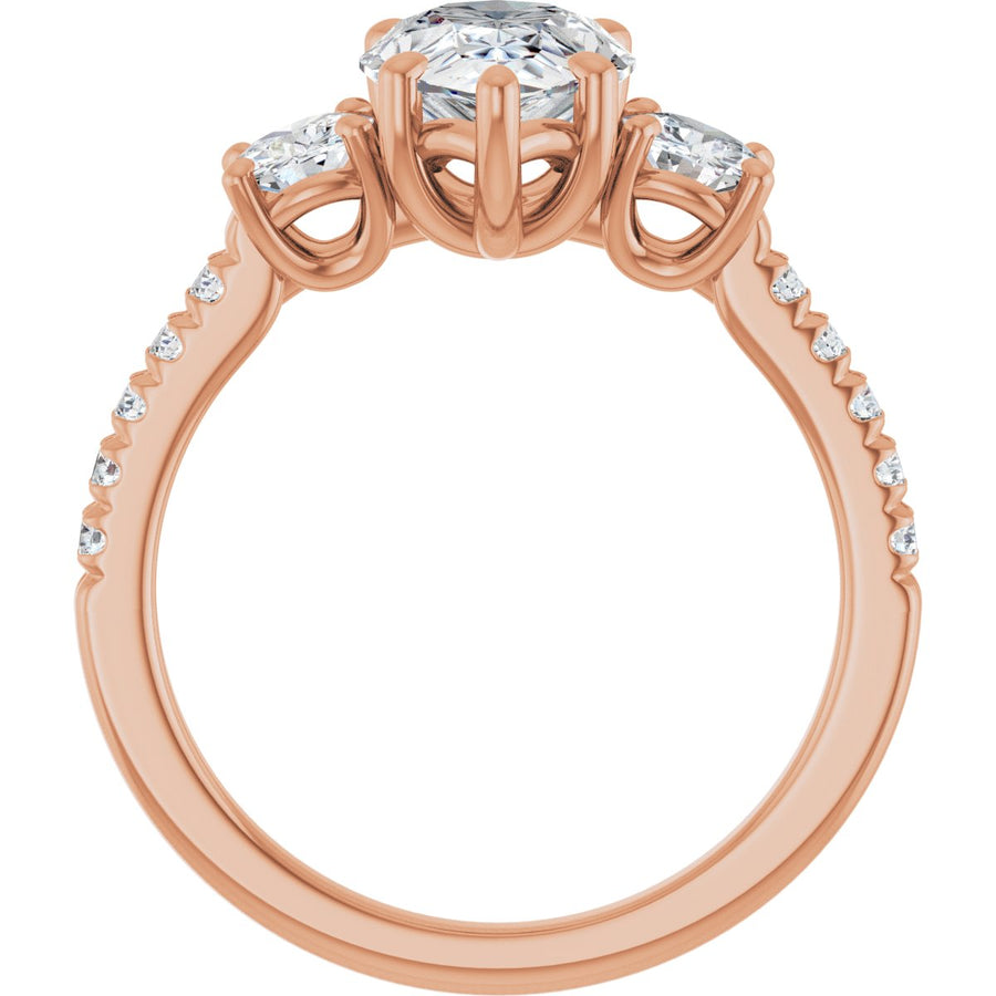Pear Accented Three-Stone Engagement Ring Semi-Mount - gallery - Series 123960