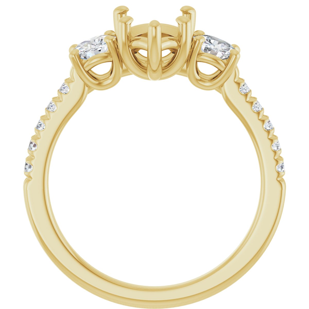 Pear Accented Three-Stone Engagement Ring Semi-Mount - gallery - Series 123960