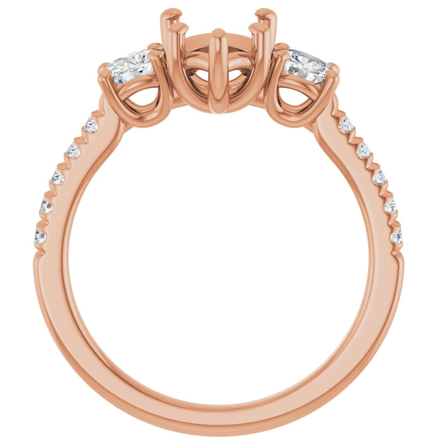 Pear Accented Three-Stone Engagement Ring Semi-Mount - gallery - Series 123960