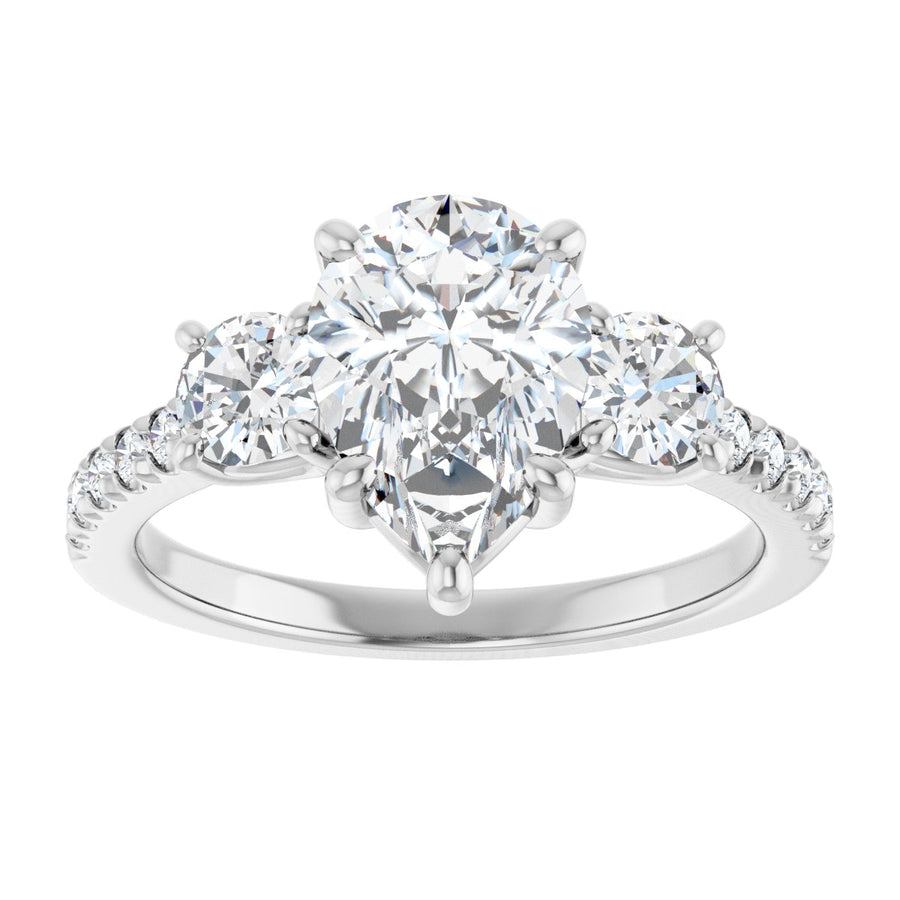 Pear Accented Three-Stone Engagement Ring Semi-Mount - gallery - Series 123960