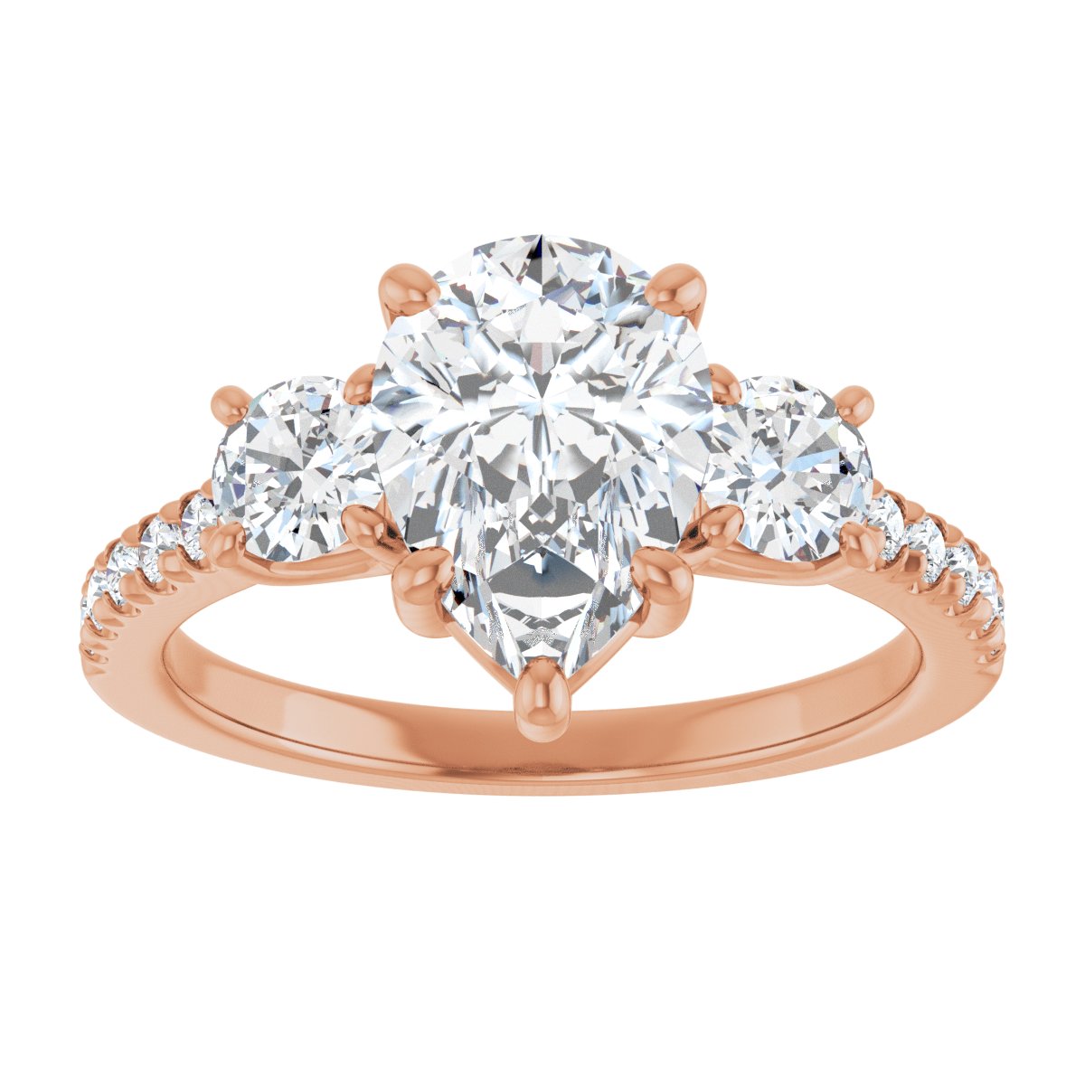 Pear Accented Three-Stone Engagement Ring Semi-Mount - gallery - Series 123960