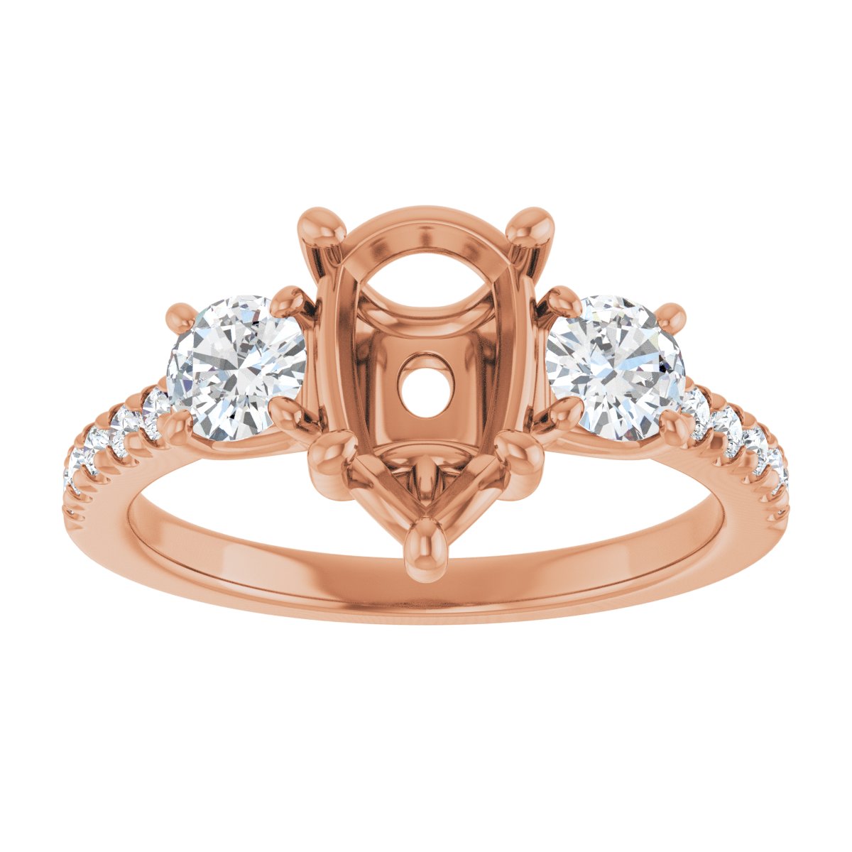 Pear Accented Three-Stone Engagement Ring Semi-Mount - gallery - Series 123960
