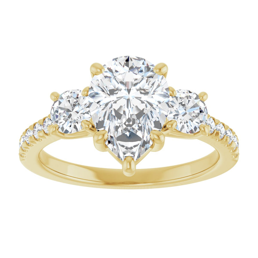 Pear Accented Three-Stone Engagement Ring Semi-Mount - gallery - Series 123960