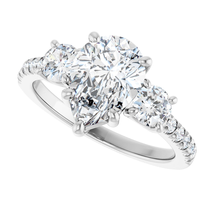 Pear Accented Three-Stone Engagement Ring Semi-Mount - gallery - Series 123960