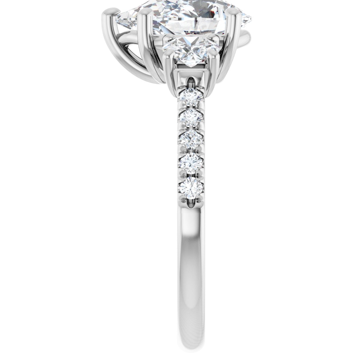 Pear Accented Three-Stone Engagement Ring Semi-Mount - gallery - Series 123960