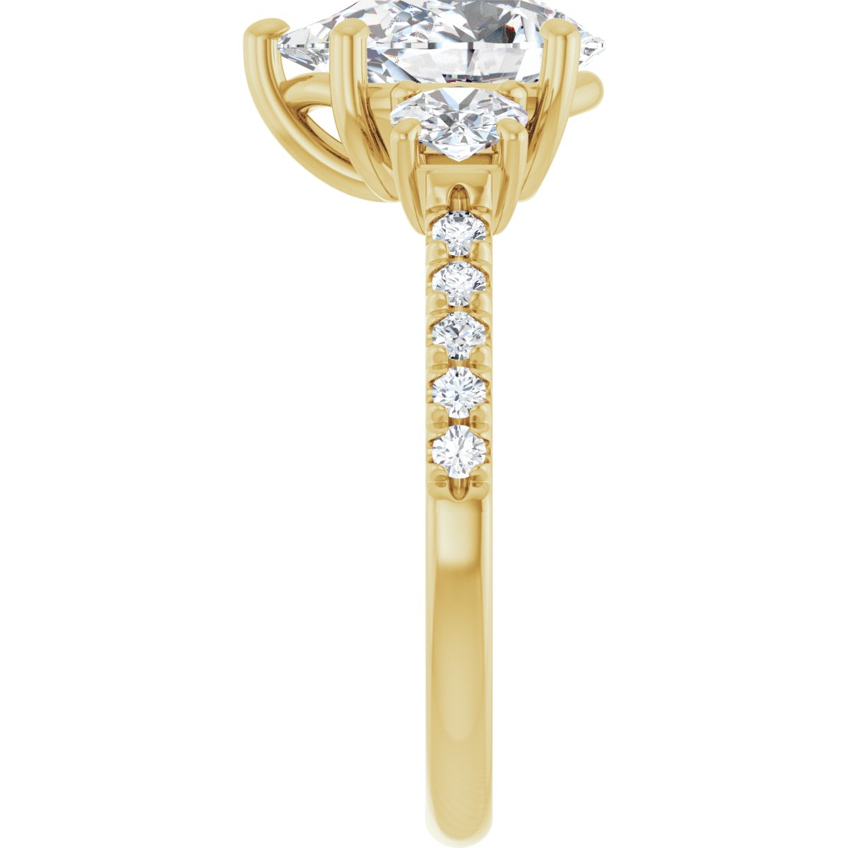Pear Accented Three-Stone Engagement Ring Semi-Mount - gallery - Series 123960