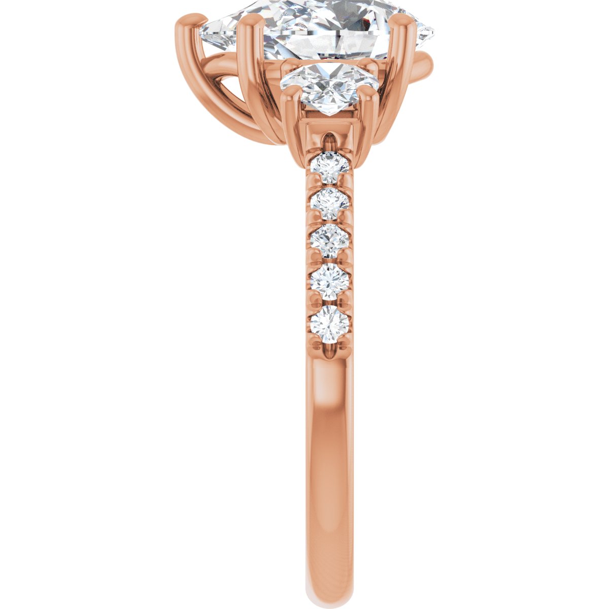 Pear Accented Three-Stone Engagement Ring Semi-Mount - gallery - Series 123960
