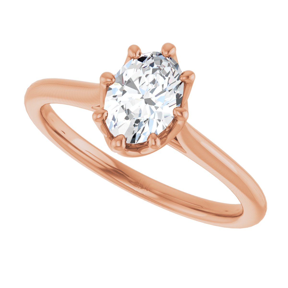 Oval Solitaire Engagement Ring or Band Mounting - gallery - Series 124084